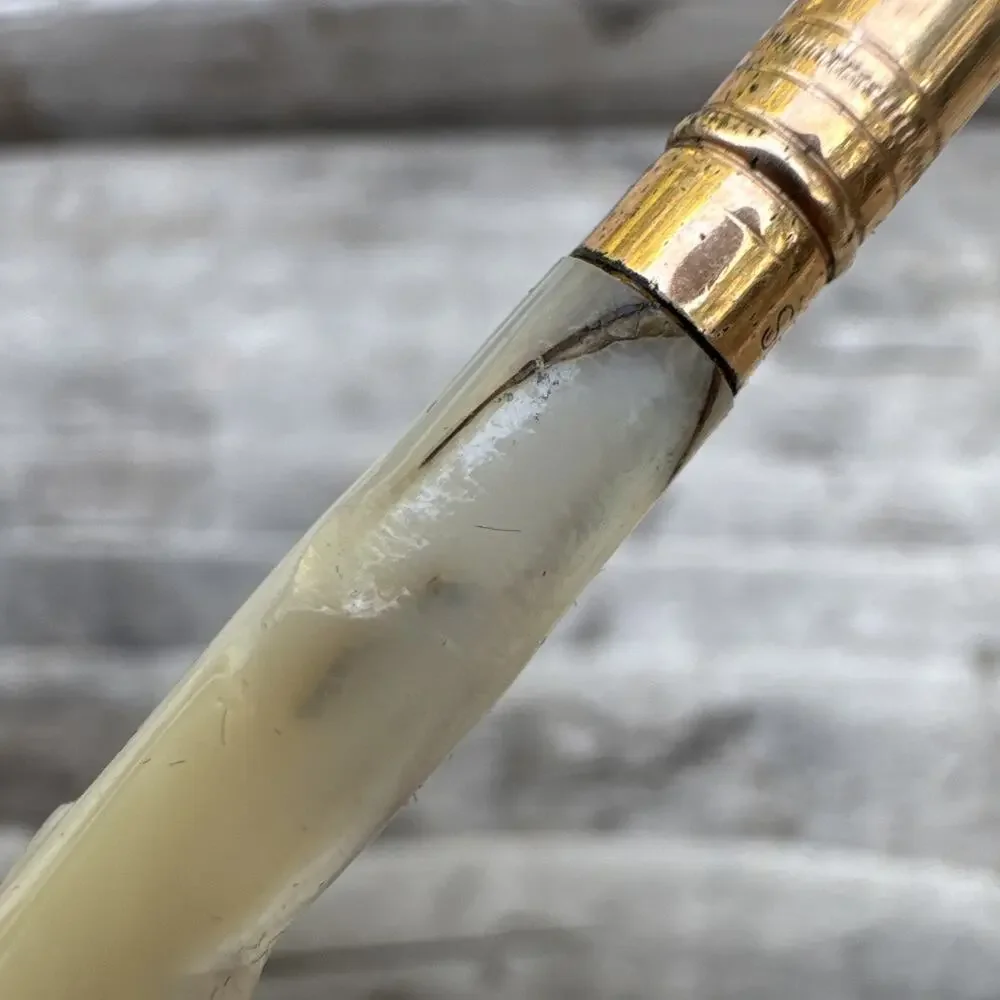 Antique Mable Todd & Co. No. 1 Pearl Shaft Dip Pen Gold Scroll & Seamless 5 G